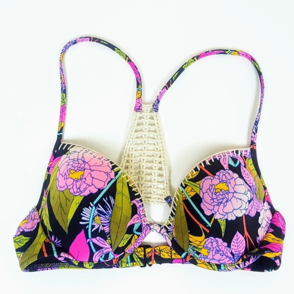 Victorias Secret Floral Crochet Bikini Top